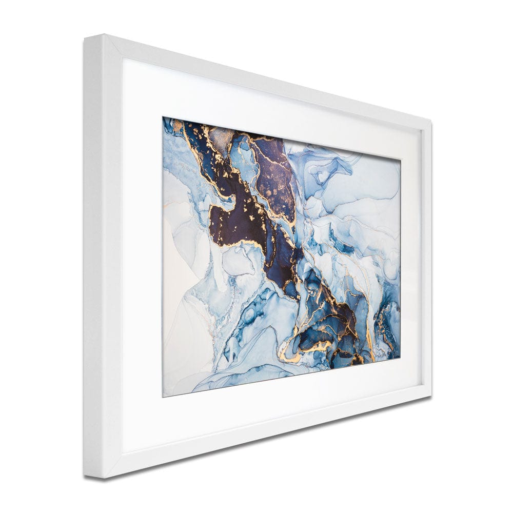 Shades Of Blue Marble Framed Art Print wall art product coldsun777 / Shutterstock