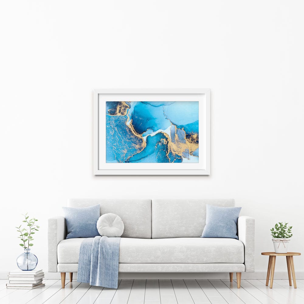 Sky Blue Marble Framed Art Print wall art product Blue Planet Studio / Shutterstock
