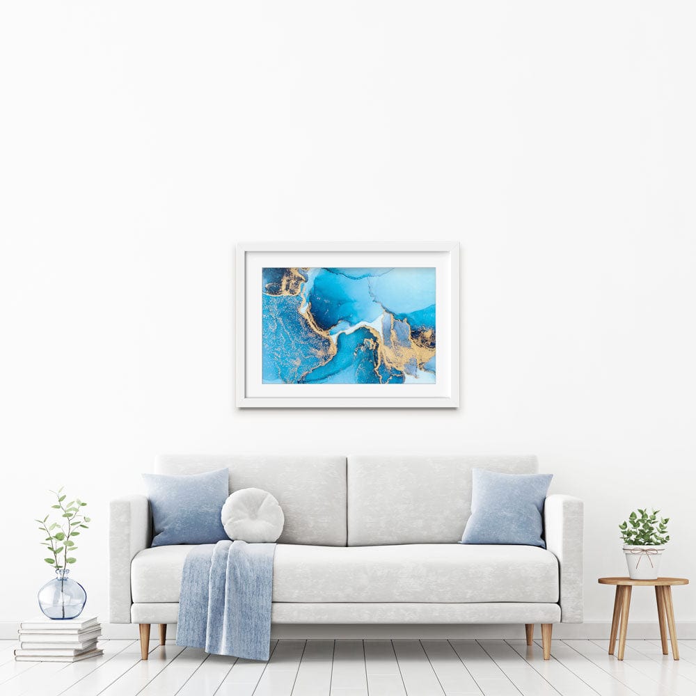 Sky Blue Marble Framed Art Print wall art product Blue Planet Studio / Shutterstock
