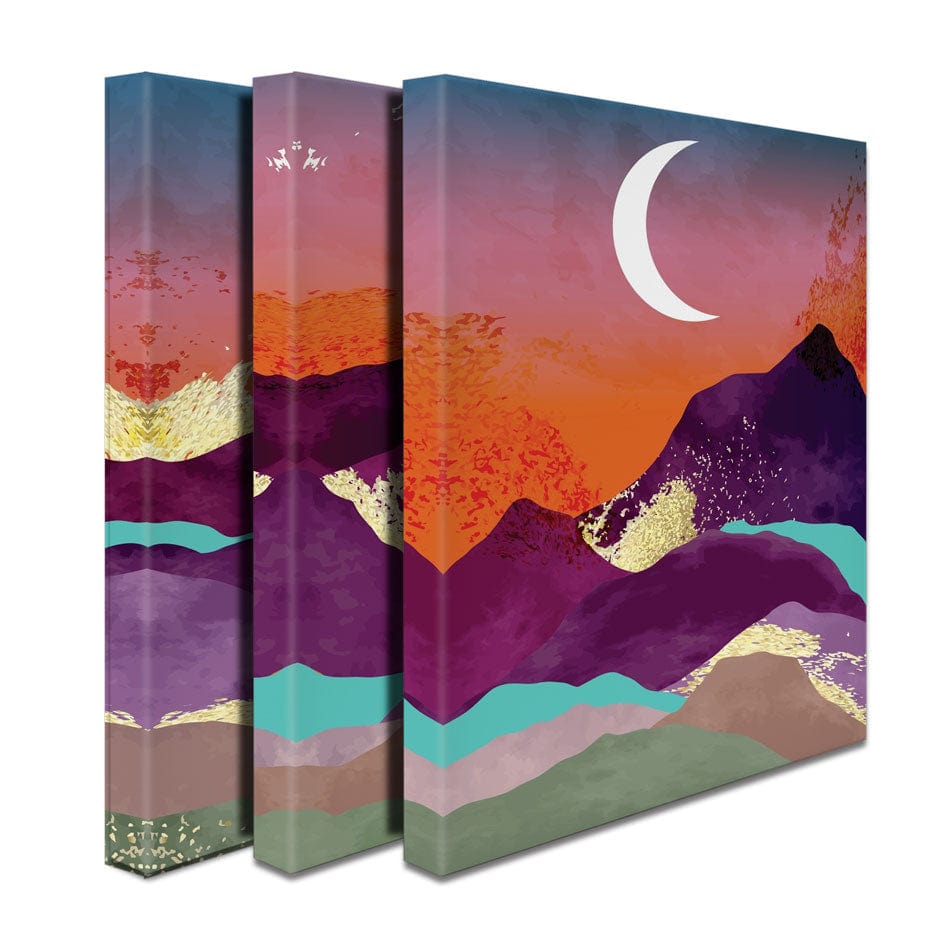 Sun And Moon Hills Trio Canvas Print wall art product TWINS DESIGN STUDIO / Shutterstock