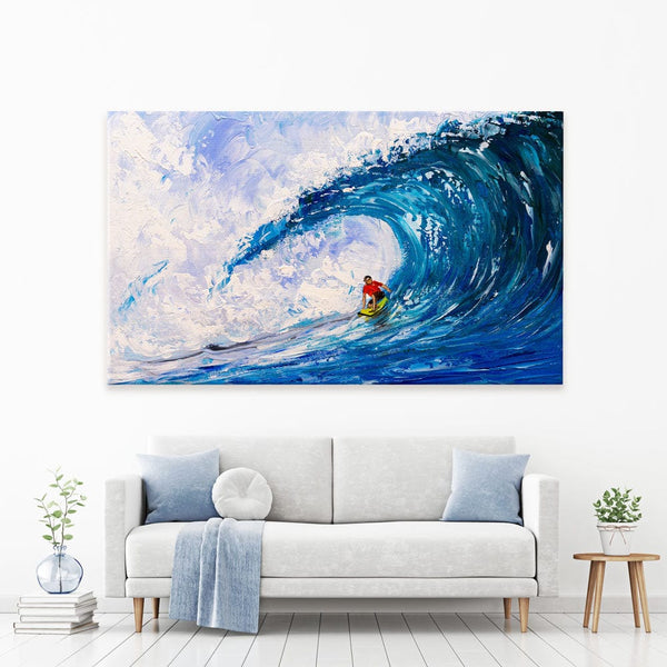 Surfing The Big Wave Canvas Print Art Print Shop