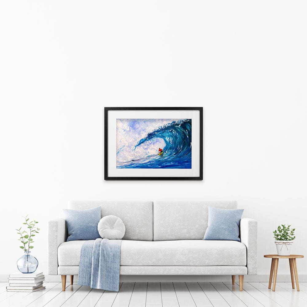 Surfing The Big Wave Framed Art Print wall art product CYC / Shutterstock