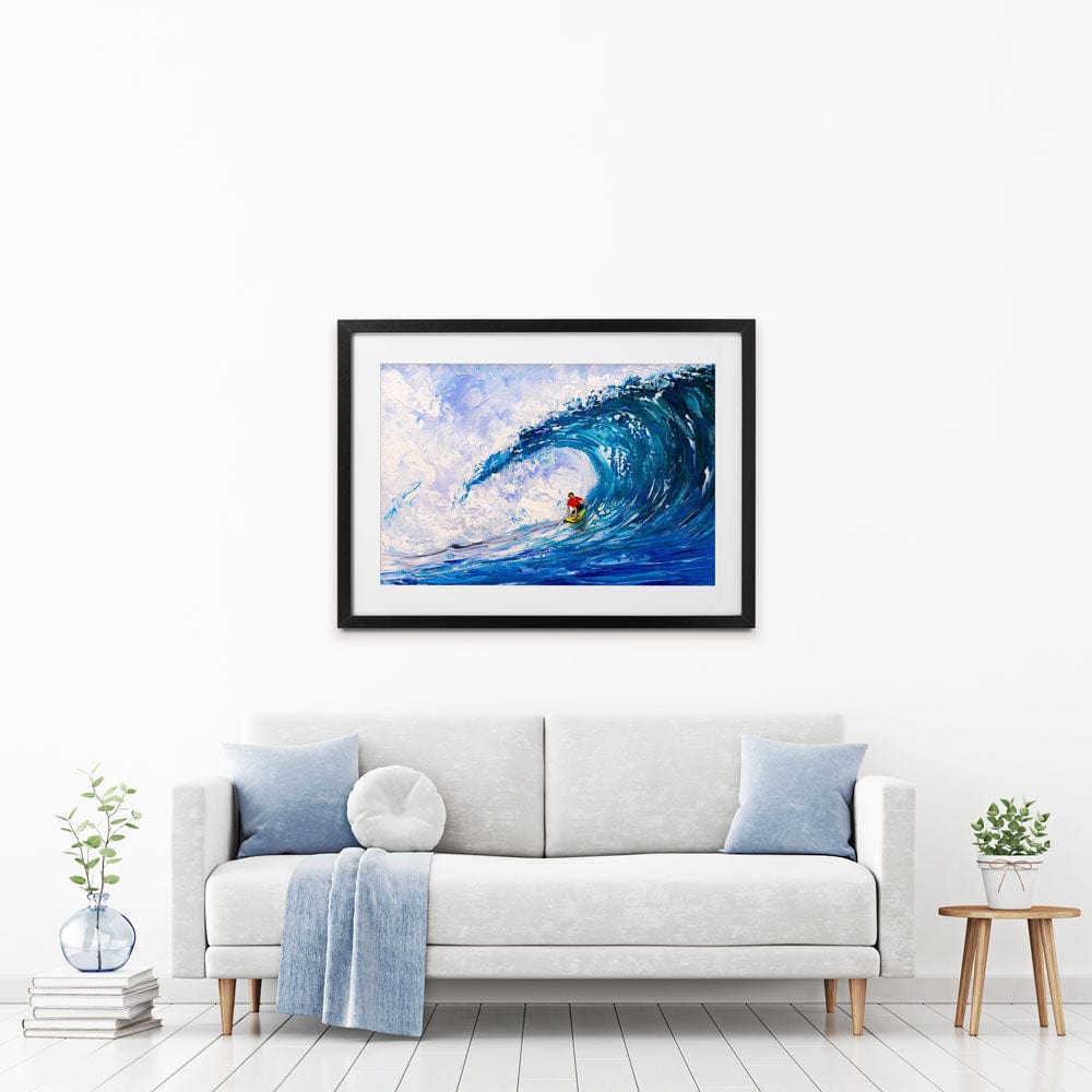 Surfing The Big Wave Framed Art Print wall art product CYC / Shutterstock