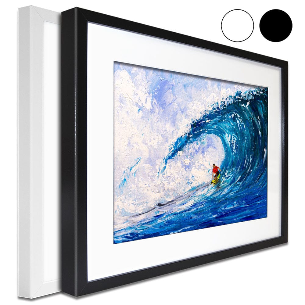 Surfing The Big Wave Framed Art Print wall art product CYC / Shutterstock