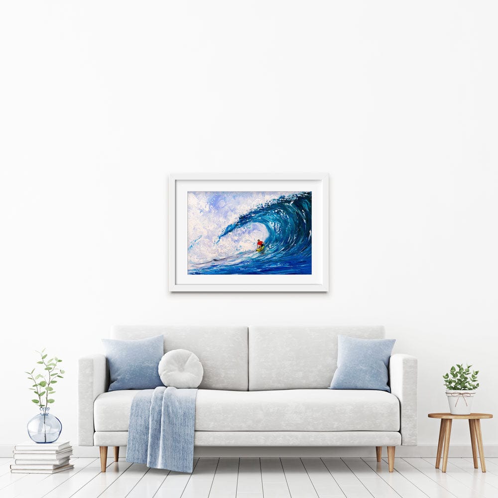 Surfing The Big Wave Framed Art Print wall art product CYC / Shutterstock