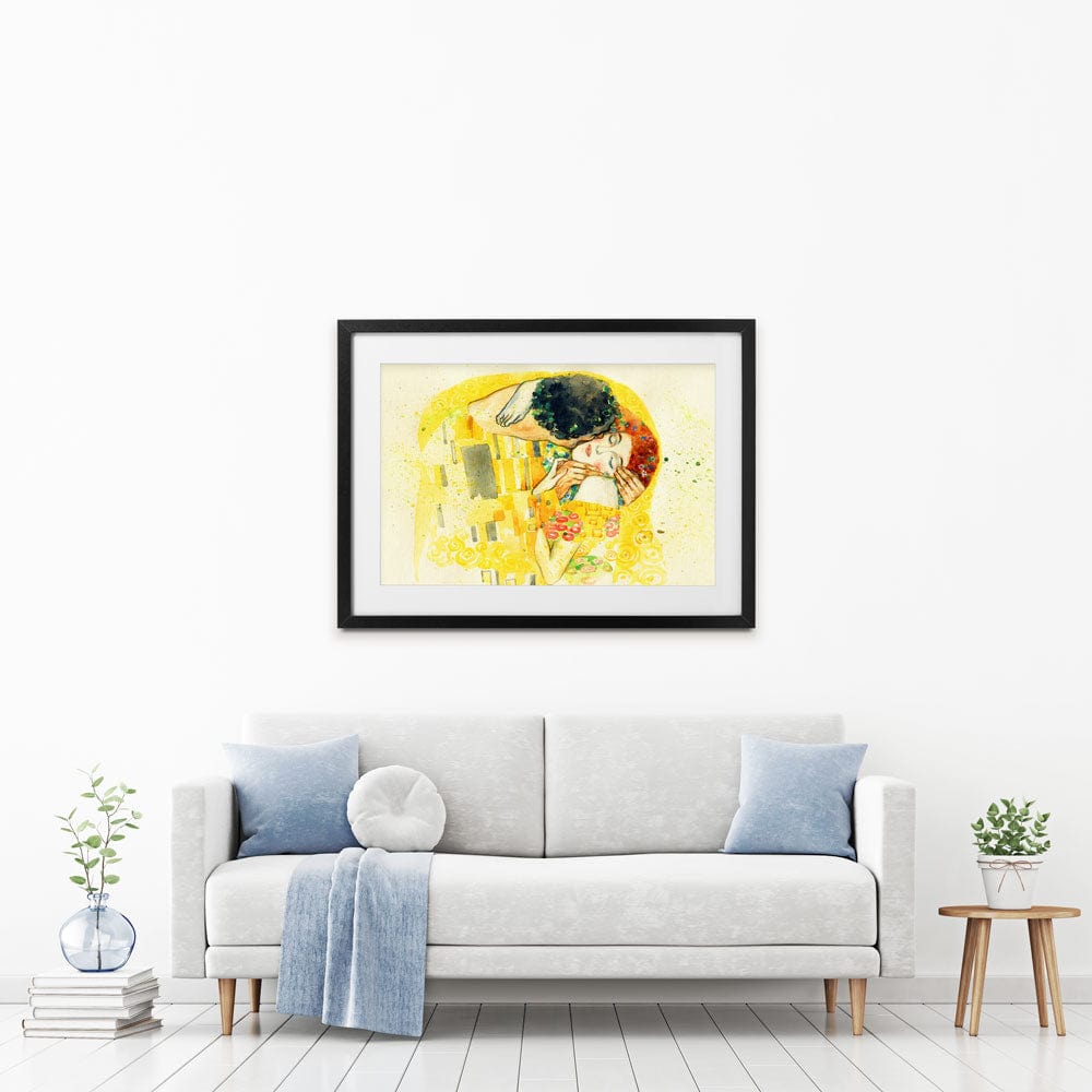 The Kiss Watercolour Framed Art Print wall art product Anna Ismagilova / Shutterstock
