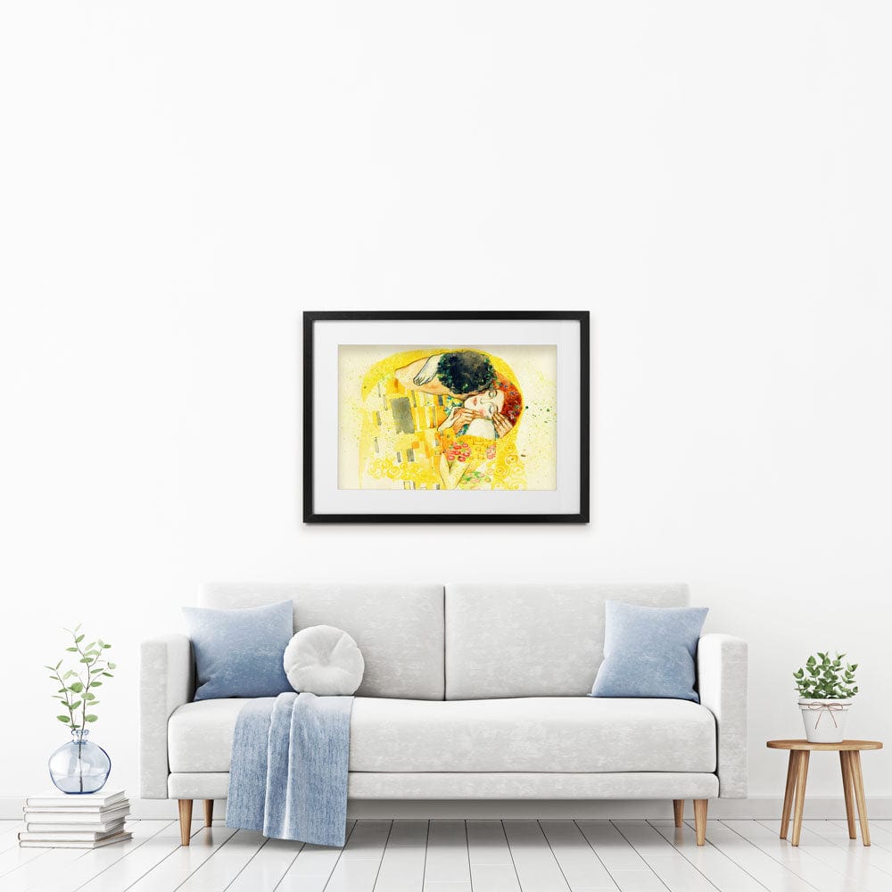 The Kiss Watercolour Framed Art Print wall art product Cesar_Torres / Shutterstock