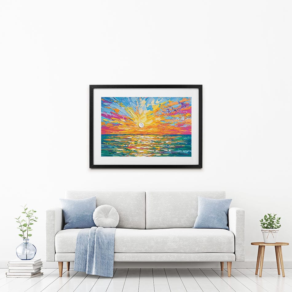 The Sun Is Setting Framed Art Print wall art product Olga Tkachyk