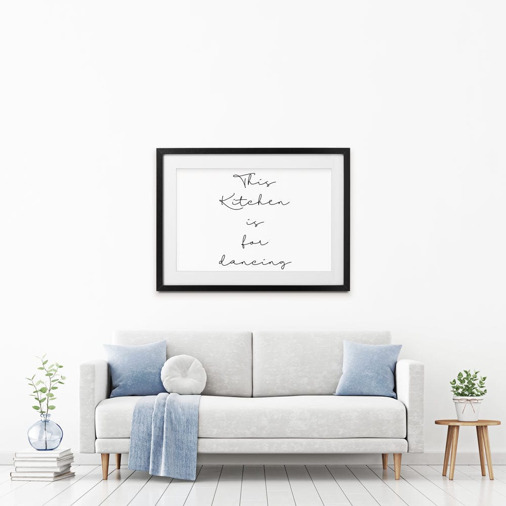 This Kitchen Is For Dancing Framed Art Print wall art product Art Print Shop