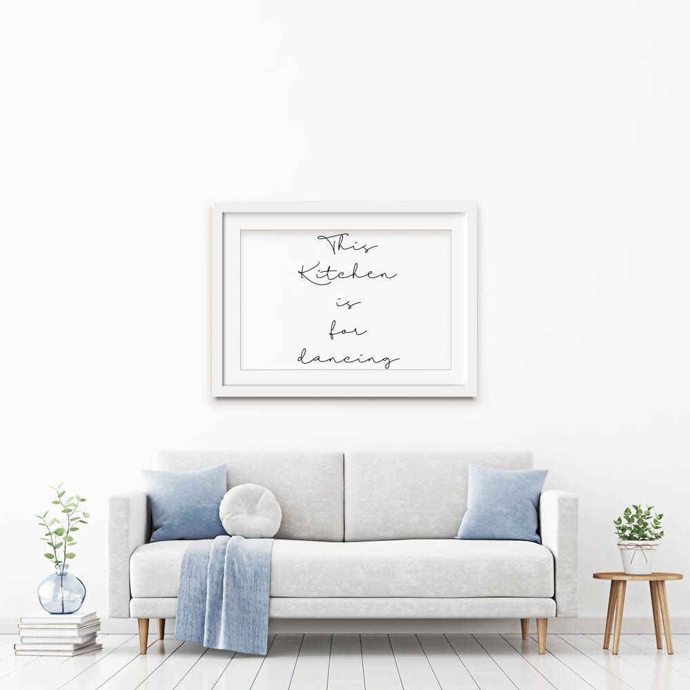 This Kitchen Is For Dancing Framed Art Print wall art product Art Print Shop