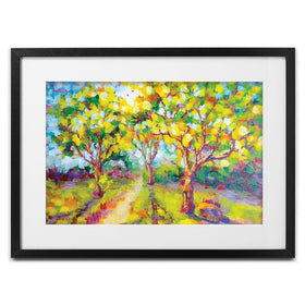 Trees In The Glow Of The Sun Framed Art Print wall art product Valenty / Shutterstock