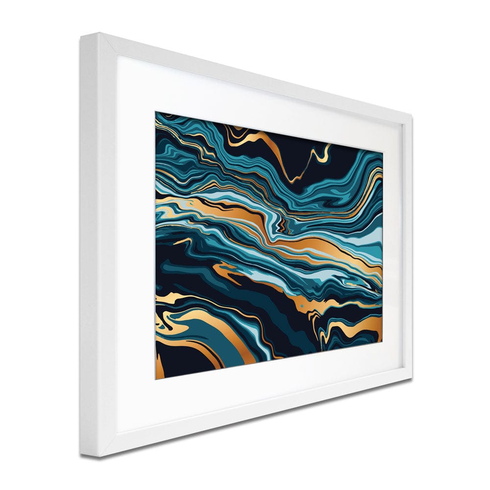 Vibrant Teal Marble Framed Art Print wall art product vectortwins / Shutterstock