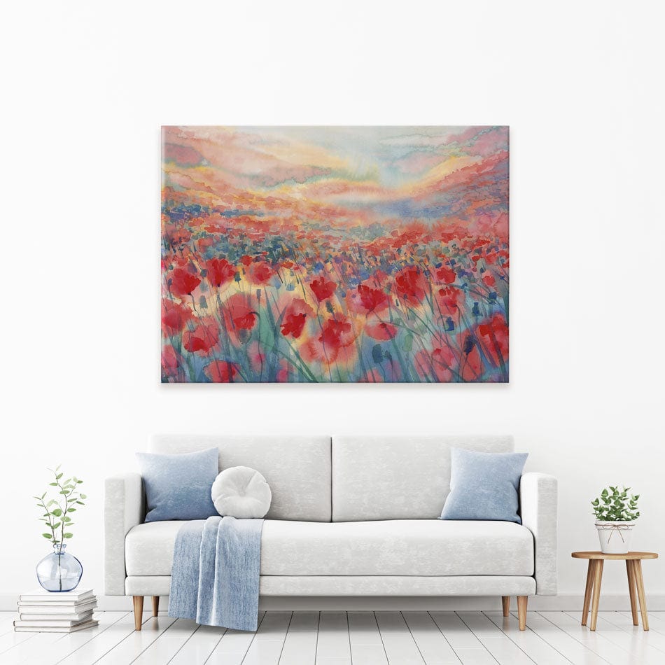 Watercolour Poppy Field Canvas Print wall art product Egle Lipeikaite / Shutterstock