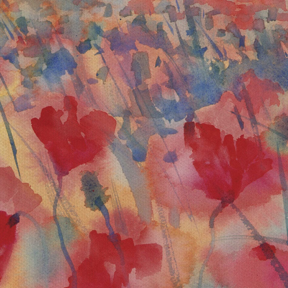 Watercolour Poppy Field Canvas Print wall art product Egle Lipeikaite / Shutterstock