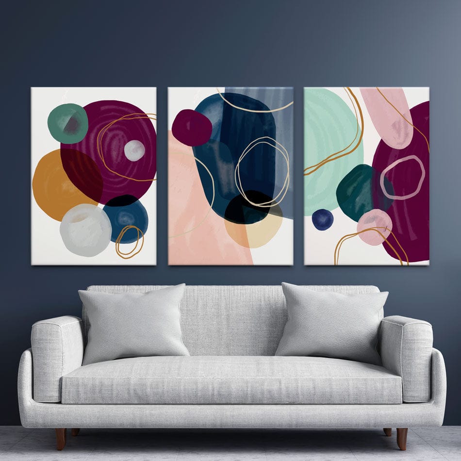 Watercolour Spots Trio Canvas Print wall art product Vishnevyysvet / Shutterstock