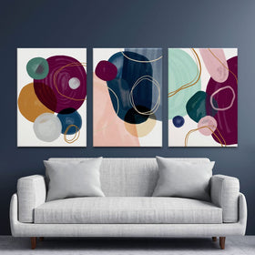 Watercolour Spots Trio Canvas Print wall art product Vishnevyysvet / Shutterstock