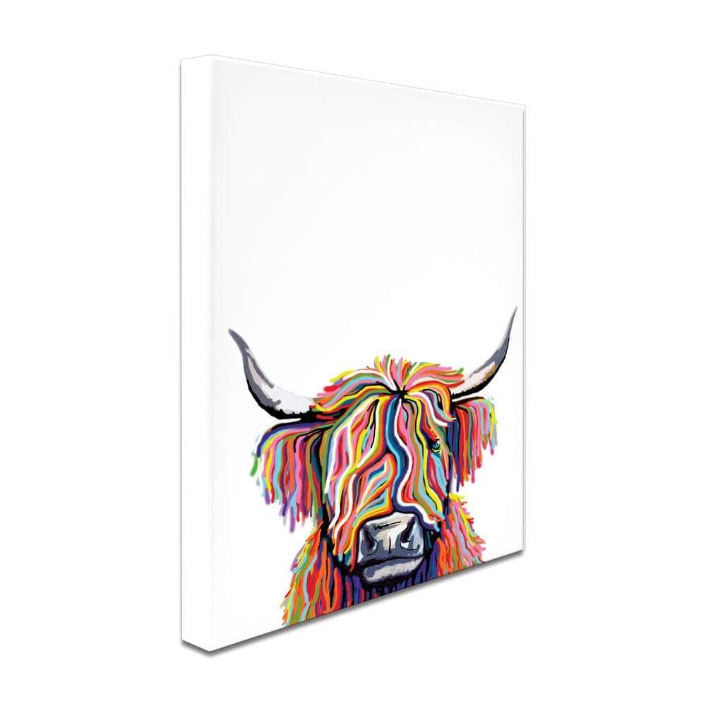 White Highland Cow Portrait Canvas Print wall art product Independent