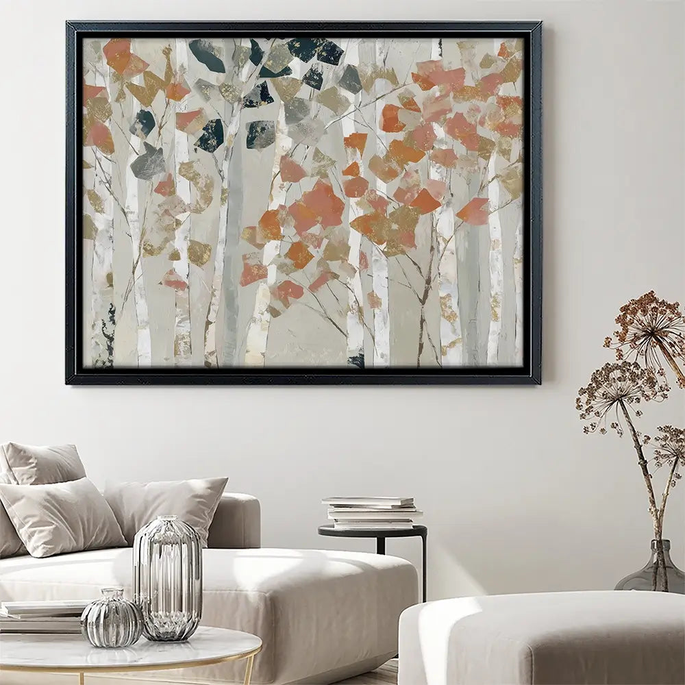 Birch Forest In Autumn Canvas Print Birch Forest In Autumn Canvas Print wall art product Chromatic Storm Studio