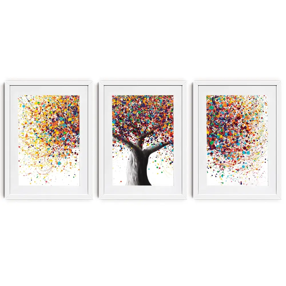 Rainbow Soul Tree Framed Art Print Trio