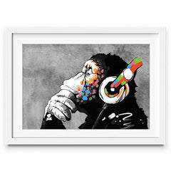 DJ Monkey Framed Art Print