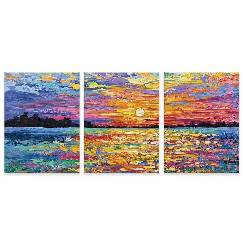 All Encompassing Sunset Trio Canvas Print