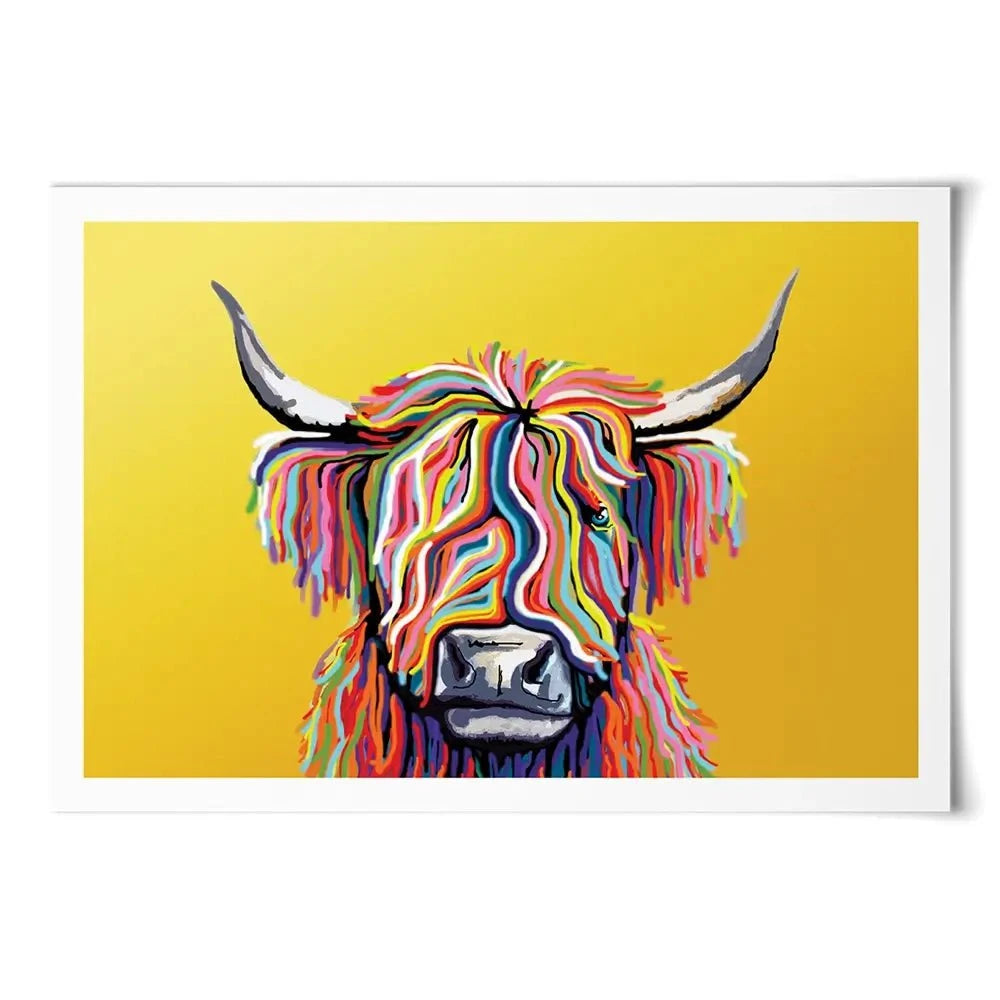 Highland Cow Yellow Art Print