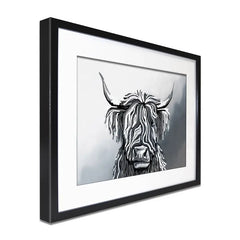 Abstract Highland Cow Framed Art Print