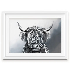 Abstract Highland Cow Framed Art Print
