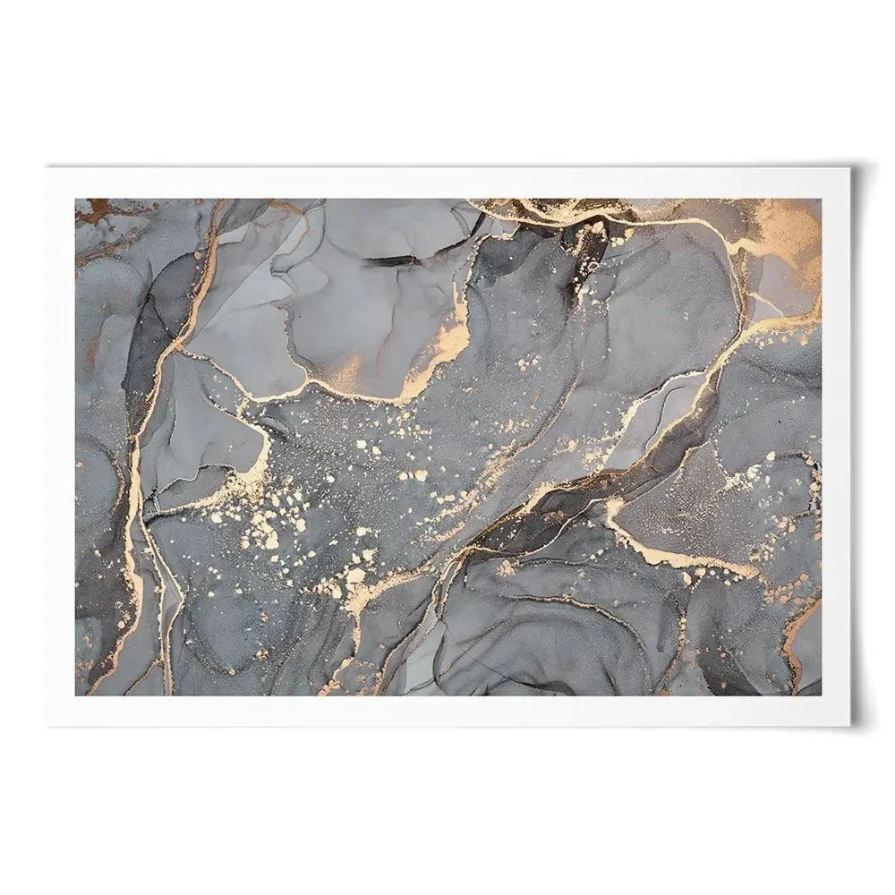 Slate Grey Marble Art Print