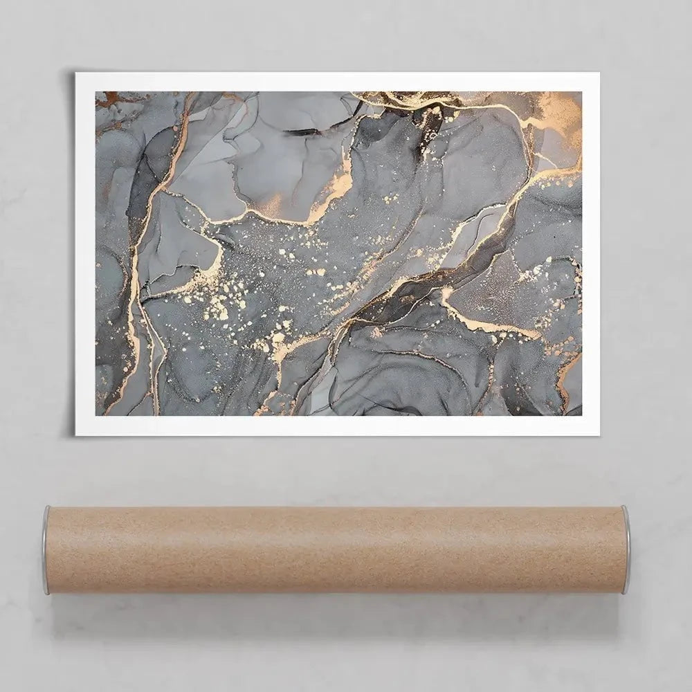 Slate Grey Marble Art Print