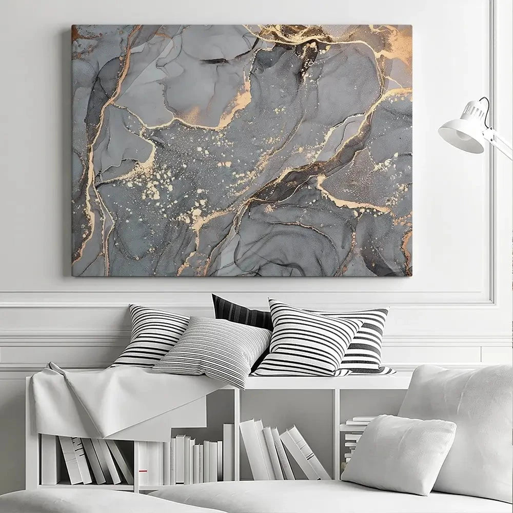 Slate Grey Marble Canvas Print