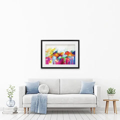Abstract Flowers Framed Art Print