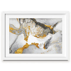 Grey And White Marble Framed Art Print