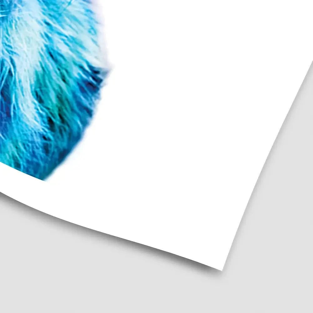 Colourful Blue Highland Cow Art Print