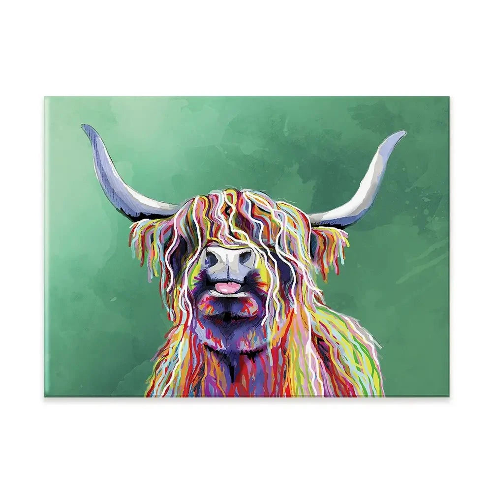 Colourful Highland Cow Canvas Print