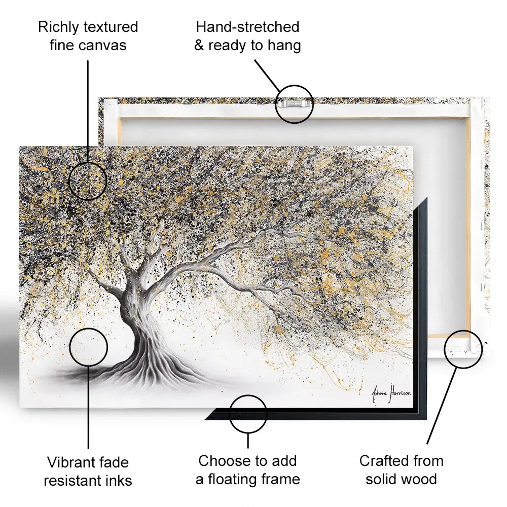 Golden Onyx Tree Canvas Print
