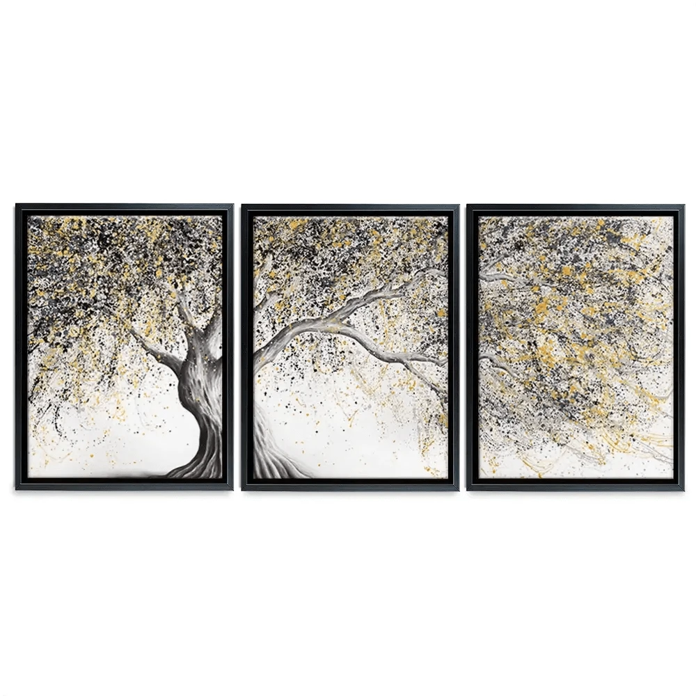 Golden Onyx Tree Trio Canvas Print