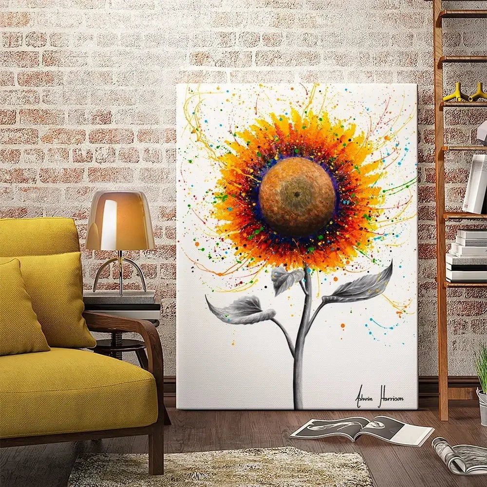 Rainbow Sunflower Canvas Print