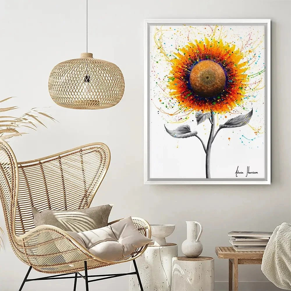 Rainbow Sunflower Canvas Print