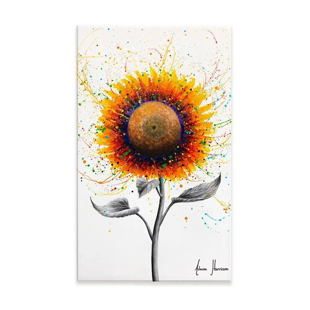 Rainbow Sunflower Canvas Print