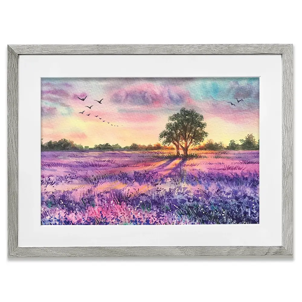 Provence Lavender Field Framed Art Print