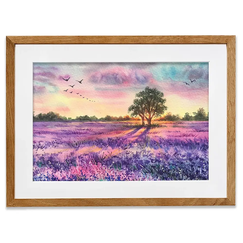 Provence Lavender Field Framed Art Print