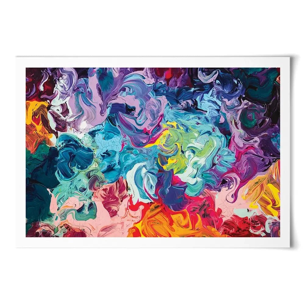 Colourful Abstract Oil Painting Art Print