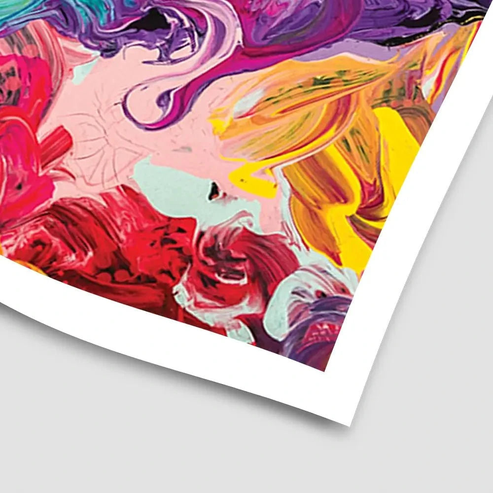 Colourful Abstract Oil Painting Art Print
