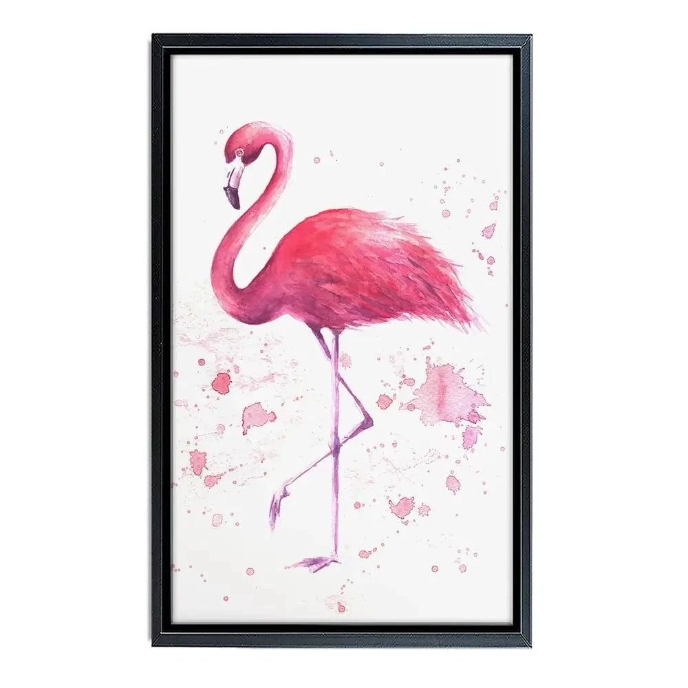 Pink Watercolour Flamingo Canvas Print