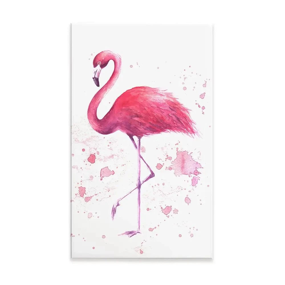 Pink Watercolour Flamingo Canvas Print