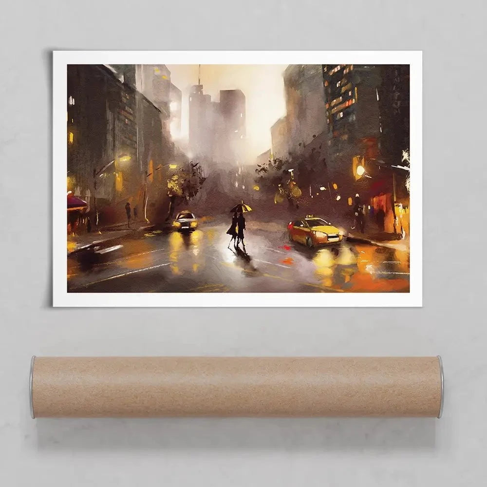 Walking In New York Art Print