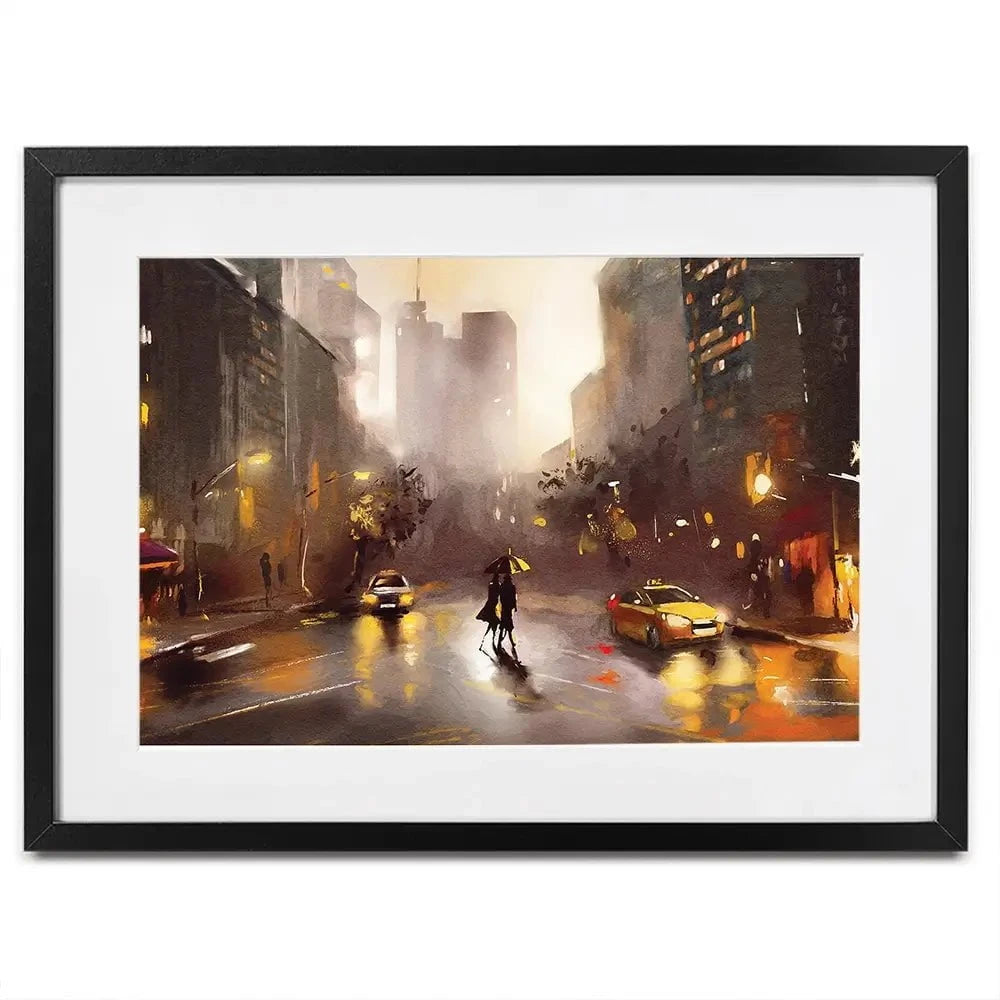 Walking In New York Framed Art Print