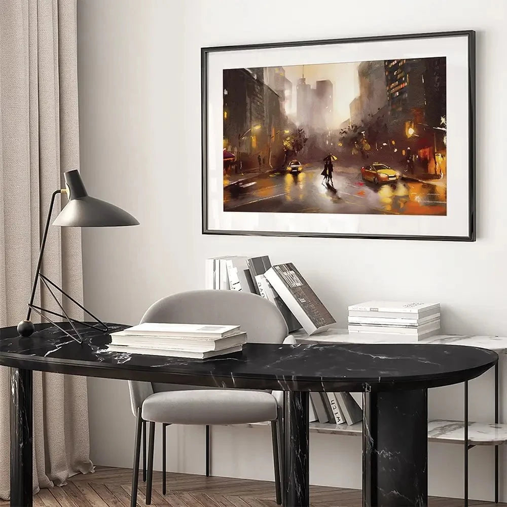 Walking In New York Framed Art Print
