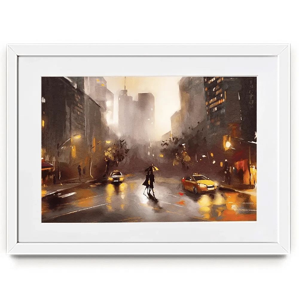 Walking In New York Framed Art Print